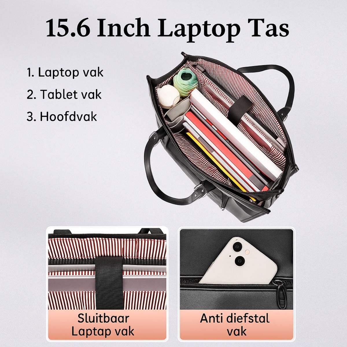 Workea™ – De elegante 2-in-1 Laptop & Lunch Tas