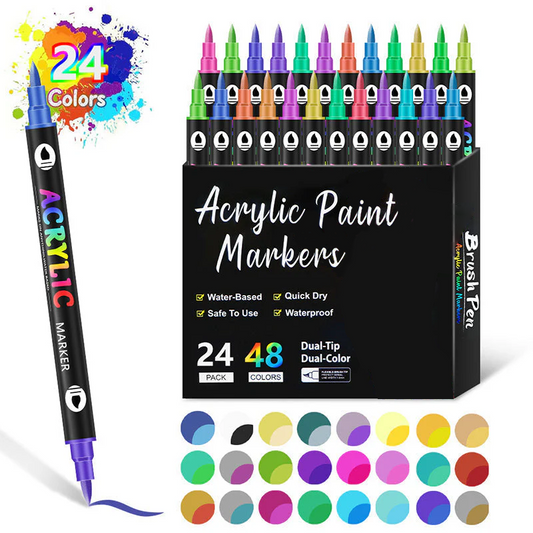 ColorMuse™ Acrylmarker Set – 72 Levendige Kleuren voor Eindeloze Creativiteit
