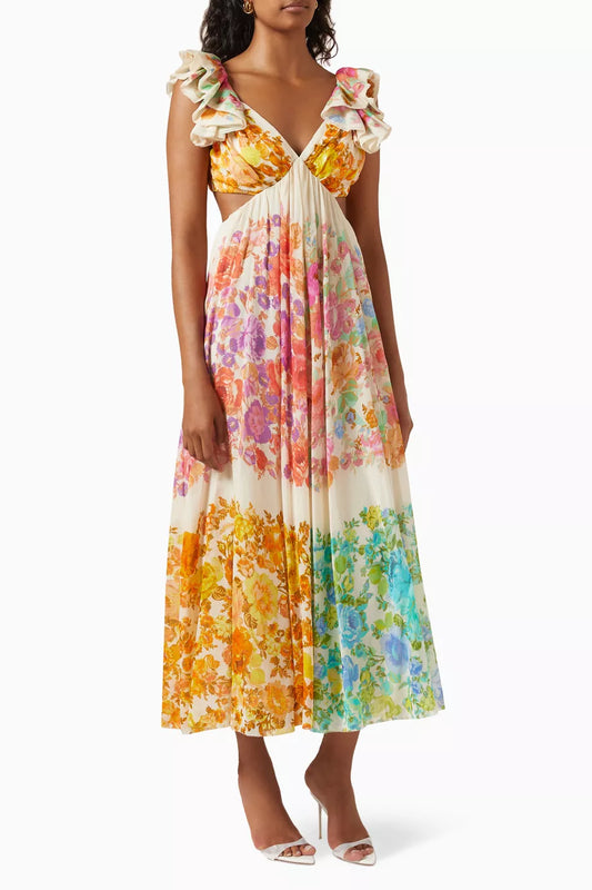 Mia - Bloemen Kraag Jurk
