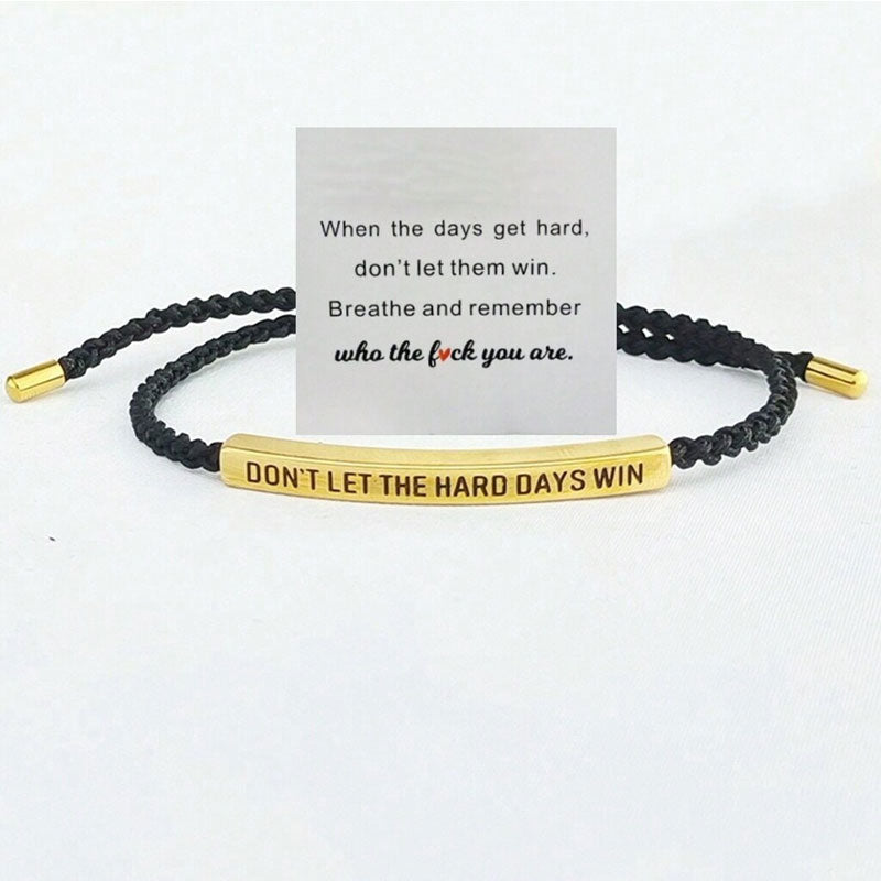 Inspirella™ – Gevlochten RVS Armband met Motivatieboodschap | 1+1 GRATIS