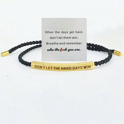 Inspirella™ – Gevlochten RVS Armband met Motivatieboodschap | 1+1 GRATIS