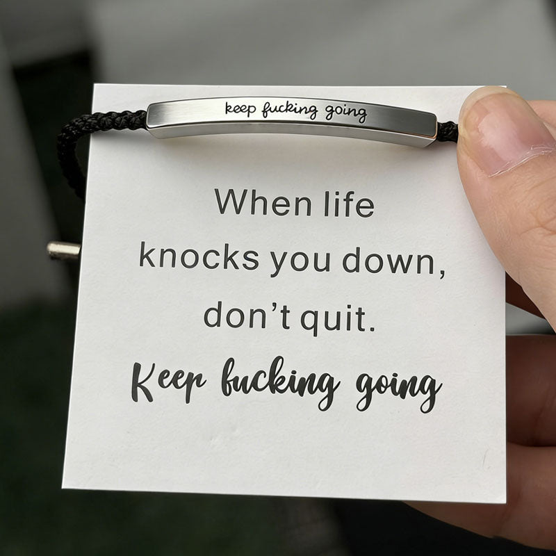 Inspirella™ – Gevlochten RVS Armband met Motivatieboodschap | 1+1 GRATIS