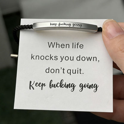 Inspirella™ – Gevlochten RVS Armband met Motivatieboodschap | 1+1 GRATIS