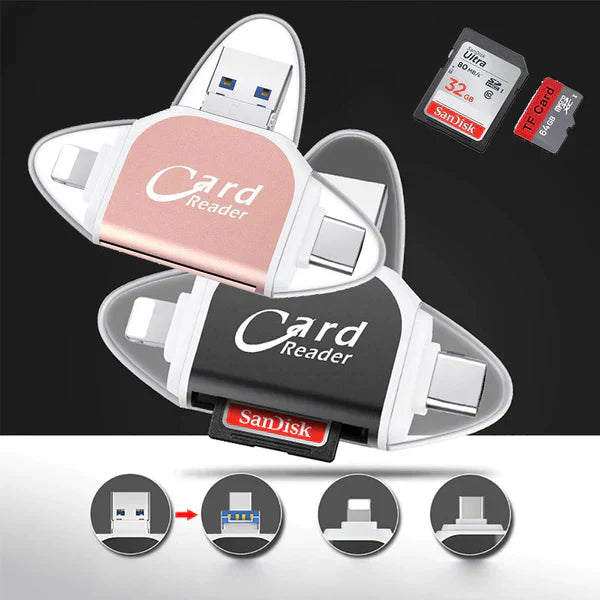 FlexiVault™ | 4-in-1 Smart Cardlezer – Direct Bestanden Overzetten Zonder Gedoe