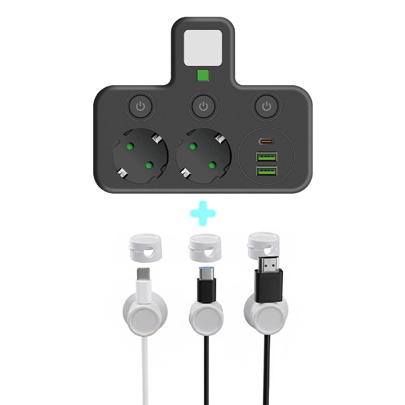 Nexora™ SmartPower Hub met USB & Nachtlamp