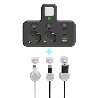 Nexora™ SmartPower Hub met USB & Nachtlamp