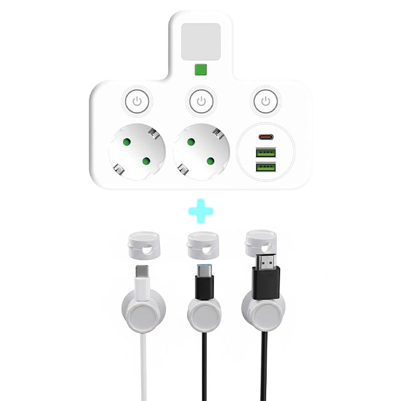 Nexora™ SmartPower Hub met USB & Nachtlamp