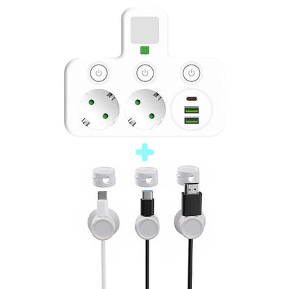 Nexora™ SmartPower Hub met USB & Nachtlamp