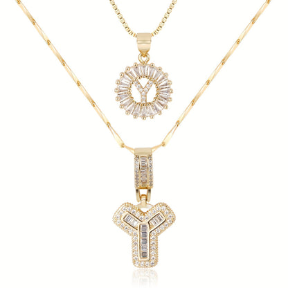 Lustra™ | Luxe Initial Ketting Set | 2 Stuks