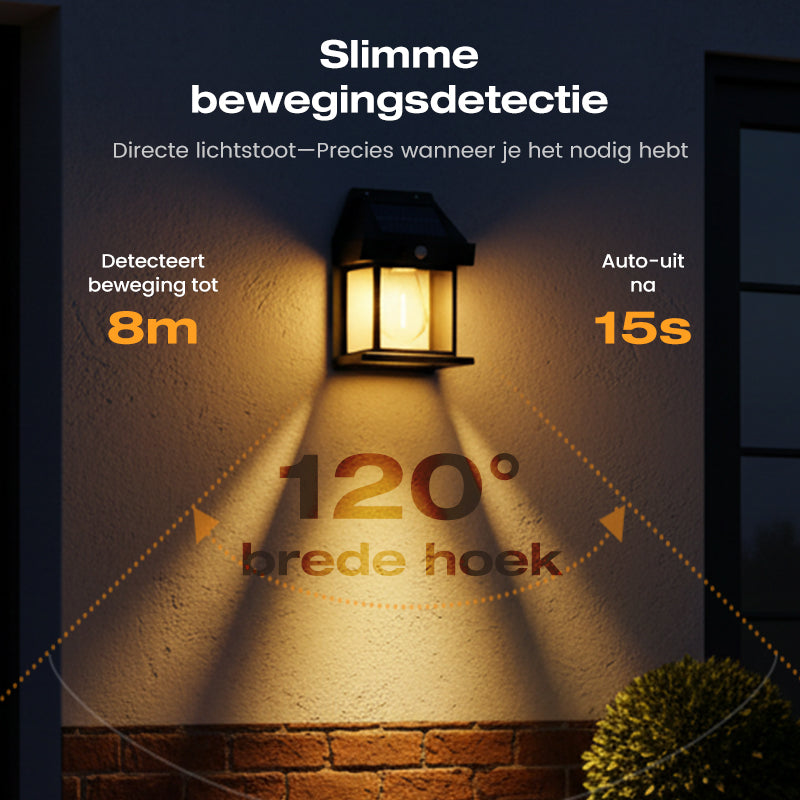 LumaVex™ Solar Wandlamp met Bewegingssensor