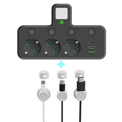 Nexora™ SmartPower Hub met USB & Nachtlamp