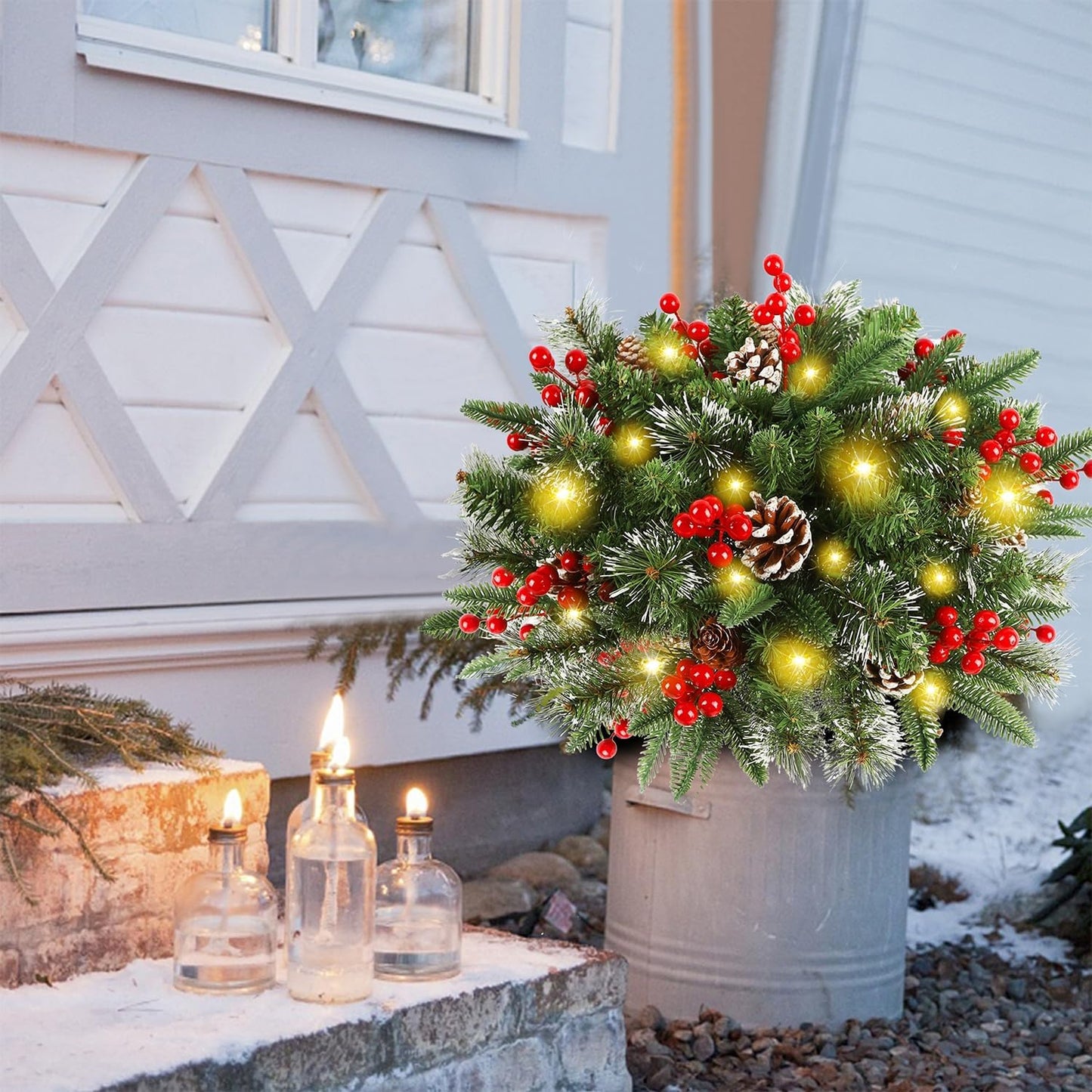 LumiPine™ – Lichtgevende Kerstkrans voor Pot & Decoratie