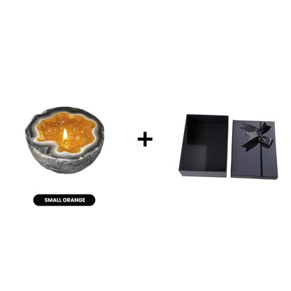 Lumyra™ Geode Kristalkaars – Natuurlijke Rust & Sfeervolle Elegantie
