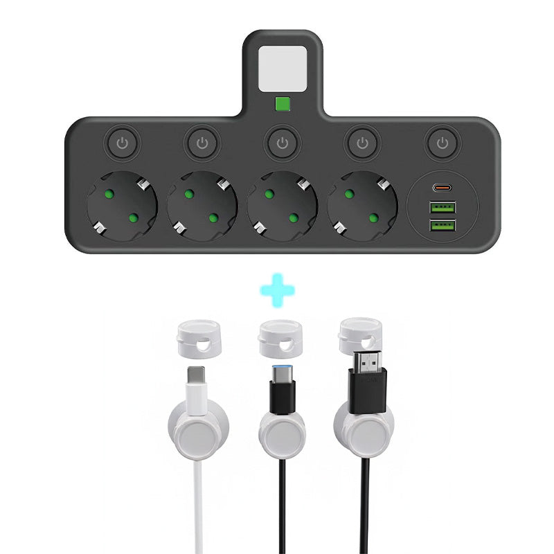 Nexora™ SmartPower Hub met USB & Nachtlamp