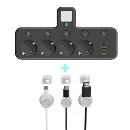 Nexora™ SmartPower Hub met USB & Nachtlamp