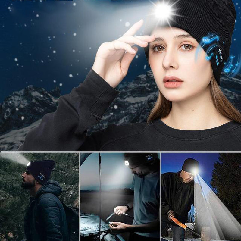 LumiWear™ - Multifunctioneel LED- Licht En Bluetooth Warme Muts