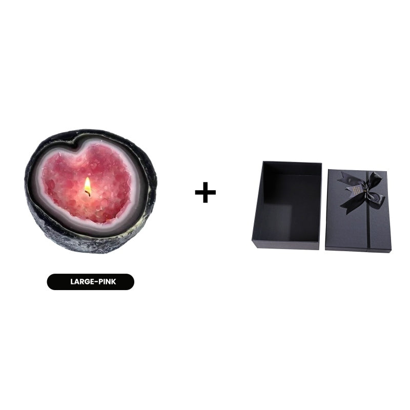 Lumyra™ Geode Kristalkaars – Natuurlijke Rust & Sfeervolle Elegantie
