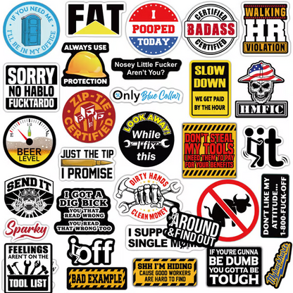 WerkTack™ – Stickers met Karakter voor Echte Vakmannen