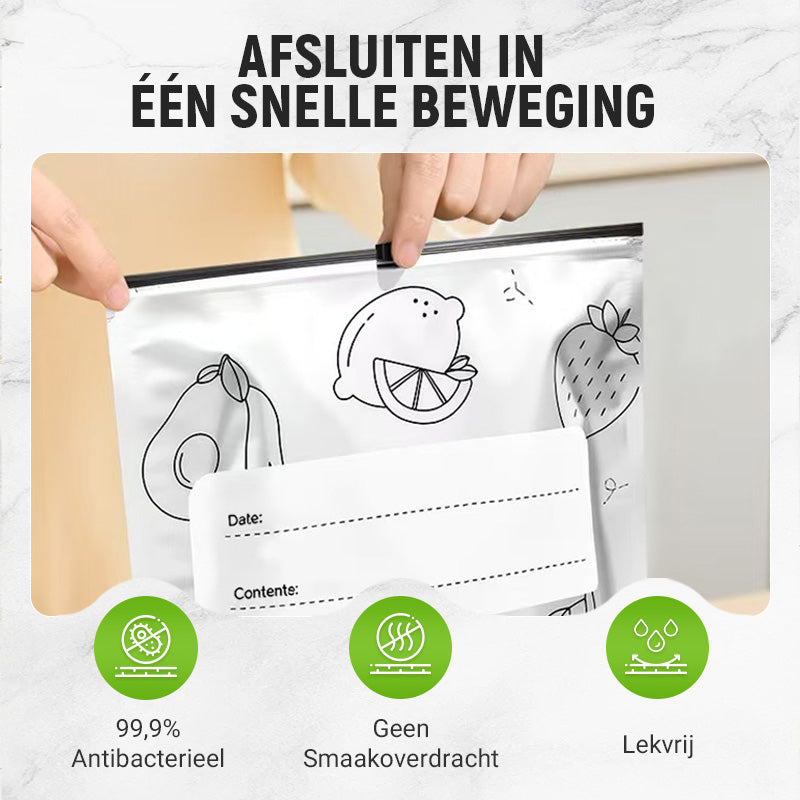FortaFoil - Herbruikbare Vershoudzakken | 10-stuks | Luchtdicht, Vries- & Ovenbestendig