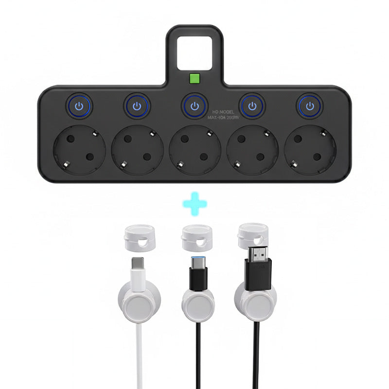 Nexora™ SmartPower Hub met USB & Nachtlamp