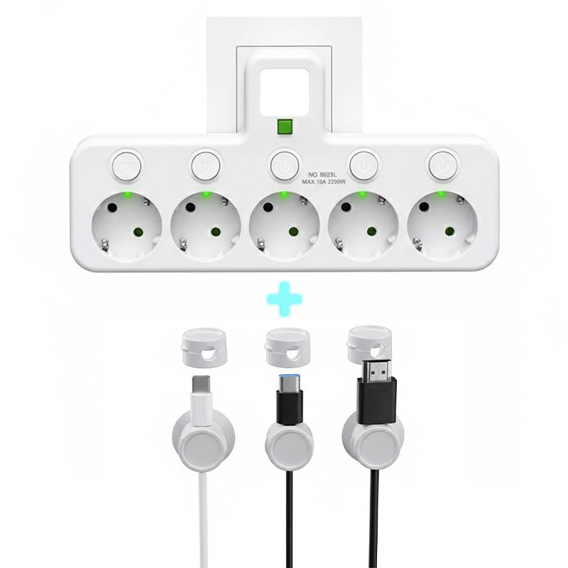 Nexora™ SmartPower Hub met USB & Nachtlamp