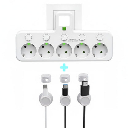 Nexora™ SmartPower Hub met USB & Nachtlamp
