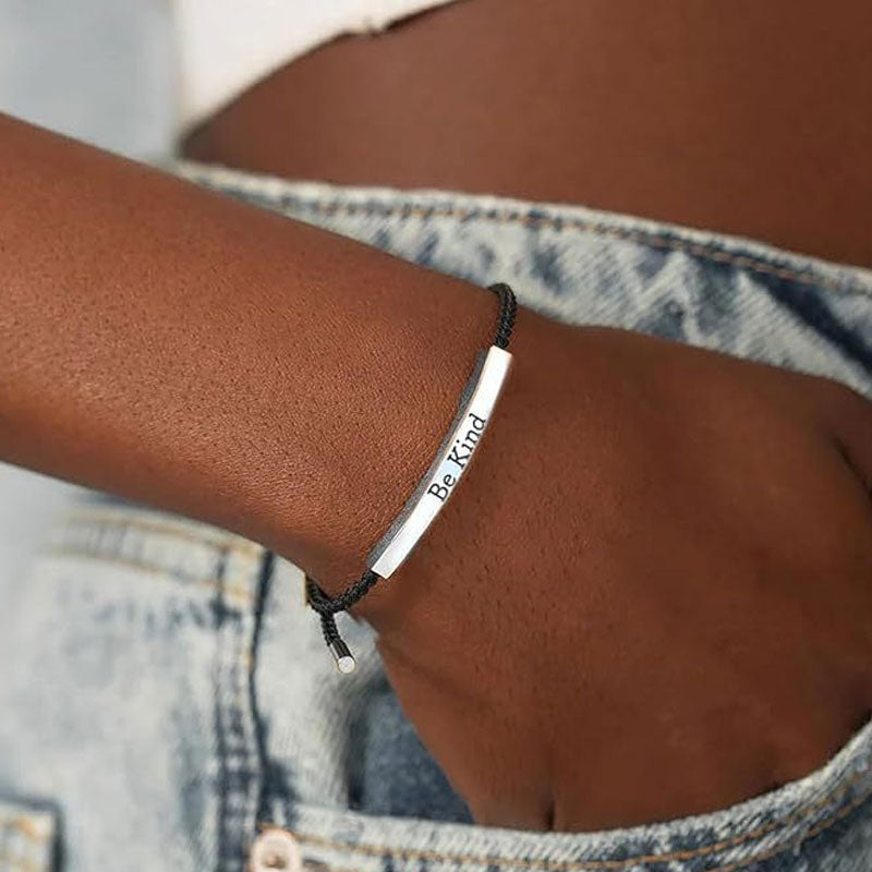 Inspirella™ – Gevlochten RVS Armband met Motivatieboodschap | 1+1 GRATIS