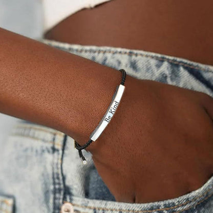 Inspirella™ – Gevlochten RVS Armband met Motivatieboodschap | 1+1 GRATIS
