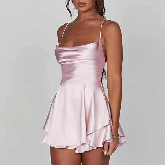 Delilah - Backless Satin Dress