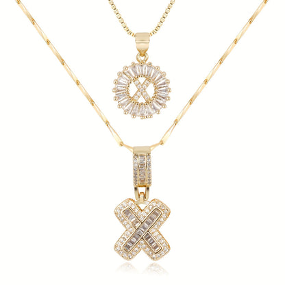 Lustra™ | Luxe Initial Ketting Set | 2 Stuks