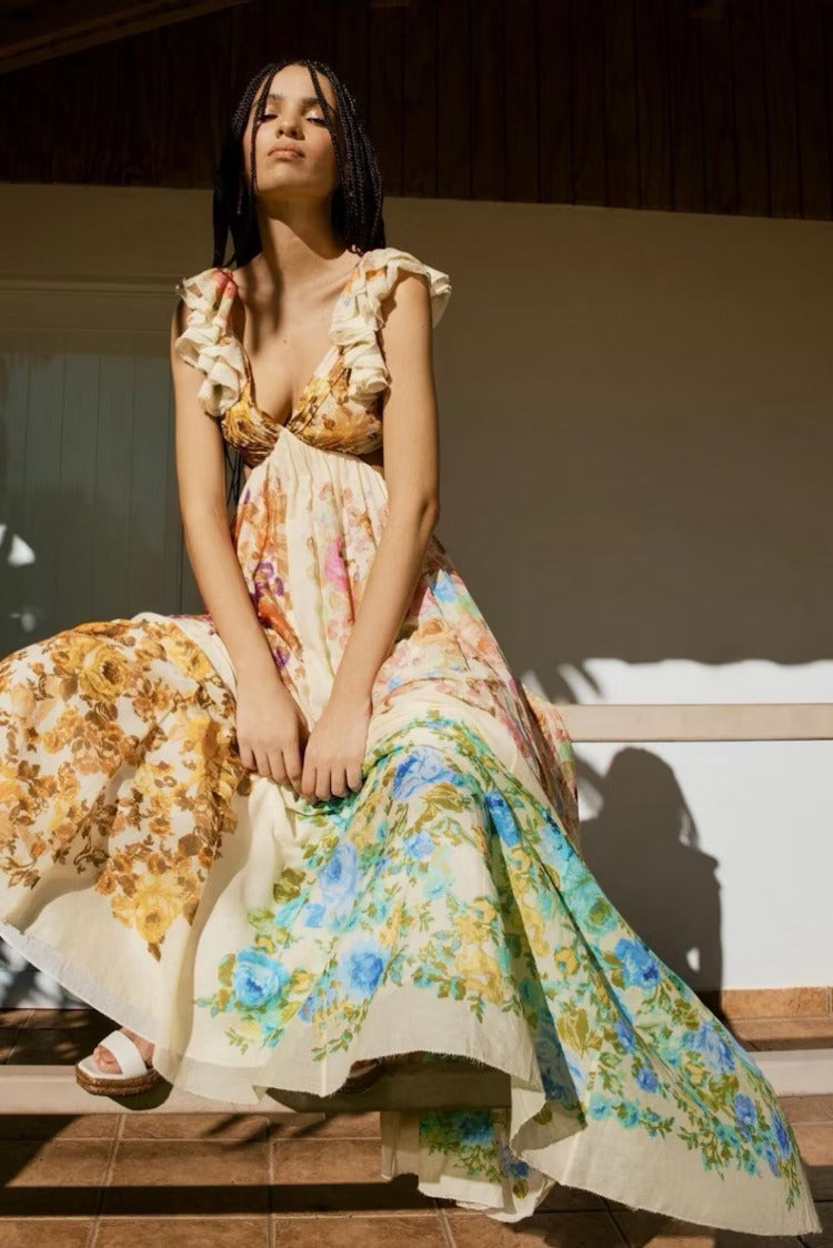 Mia - Bloemen Kraag Jurk