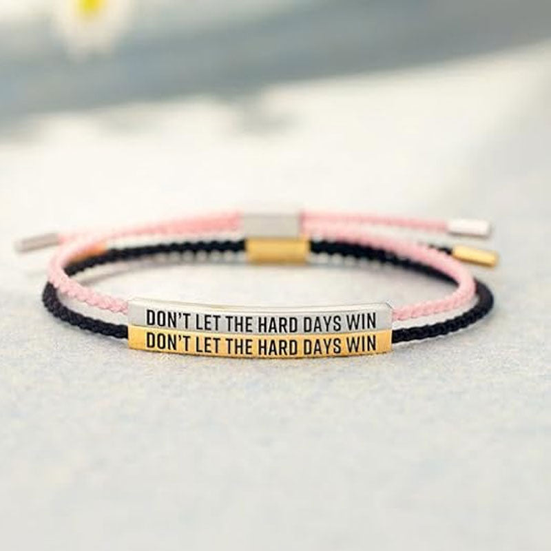 Inspirella™ – Gevlochten RVS Armband met Motivatieboodschap | 1+1 GRATIS