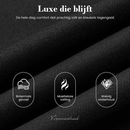 Élanique™ – Elegante Damesjurk met Lange Mouwen & Plissé Details