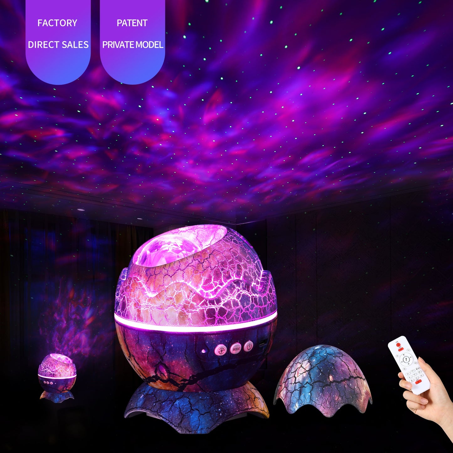 LunaGlo® Dinosaurus Ei Galaxy Projector