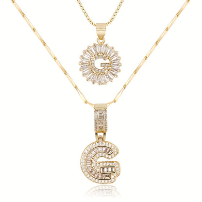 Lustra™ | Luxe Initial Ketting Set | 2 Stuks