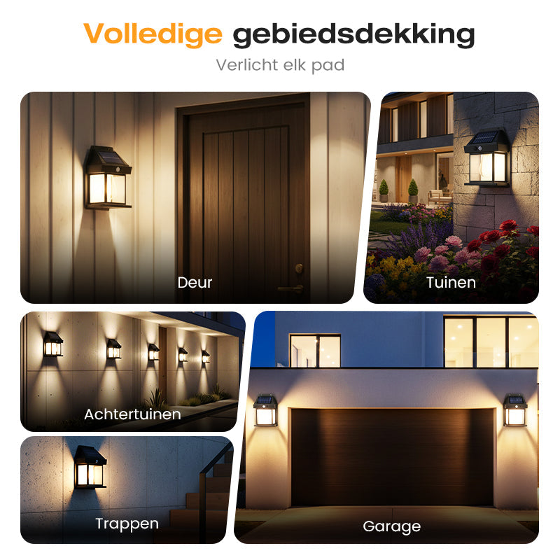 LumaVex™ Solar Wandlamp met Bewegingssensor