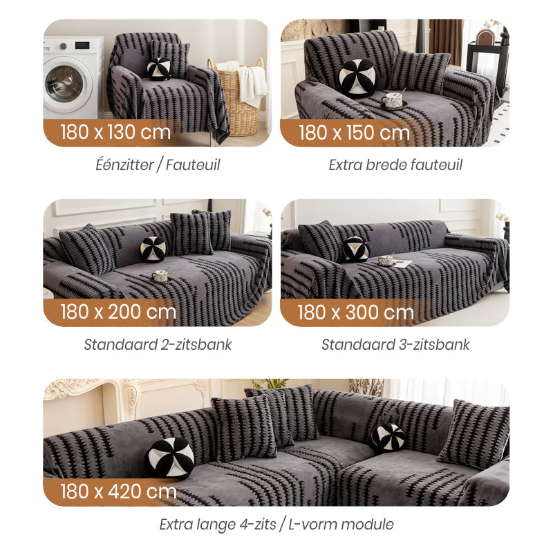 Cozelle™ Plush Sofa Cover – Zachte Luxe Voor Jouw Woonkamer