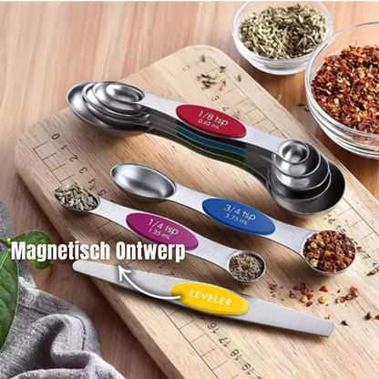 MagnoSet™ – De Slimme RVS Maatlepelset met Magnetisch Design