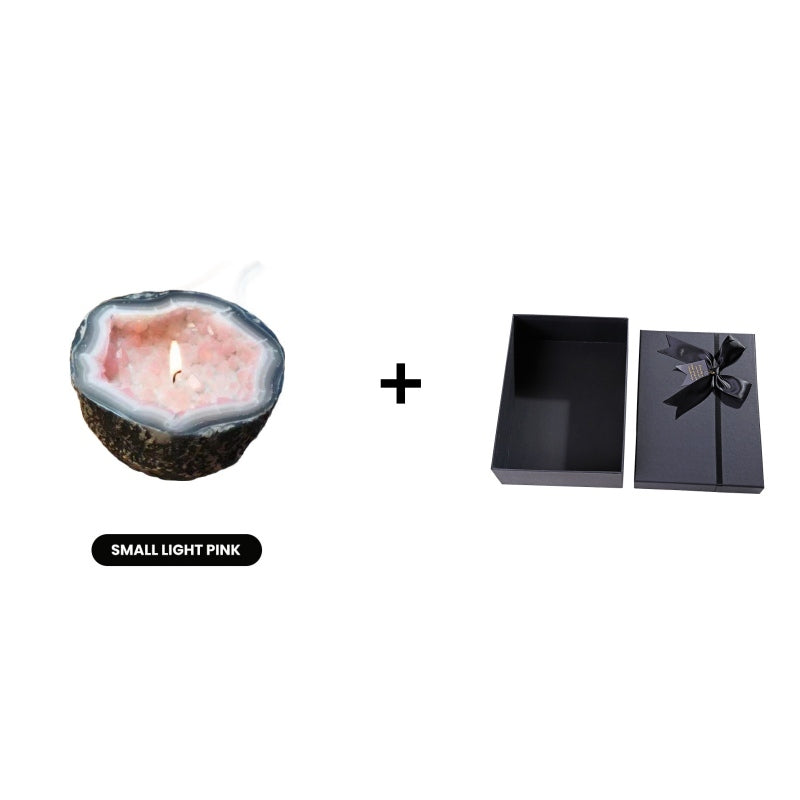 Lumyra™ Geode Kristalkaars – Natuurlijke Rust & Sfeervolle Elegantie