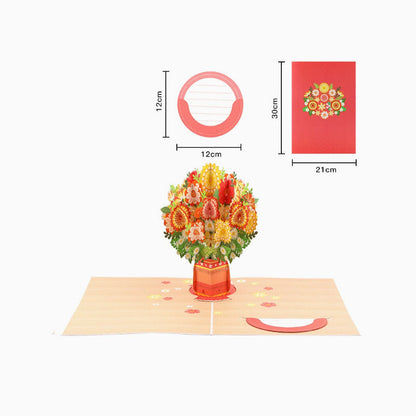 Florevia™ BloomCard – 3D Pop-up Kaart met Wilde Bloemen