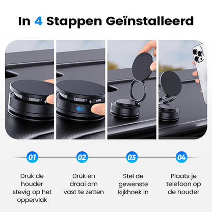 MagnoGrip™ – 360° Draaibare Magnetische Telefoonhouder met Vacuümzuigkracht