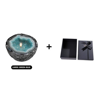 Lumyra™ Geode Kristalkaars – Natuurlijke Rust & Sfeervolle Elegantie