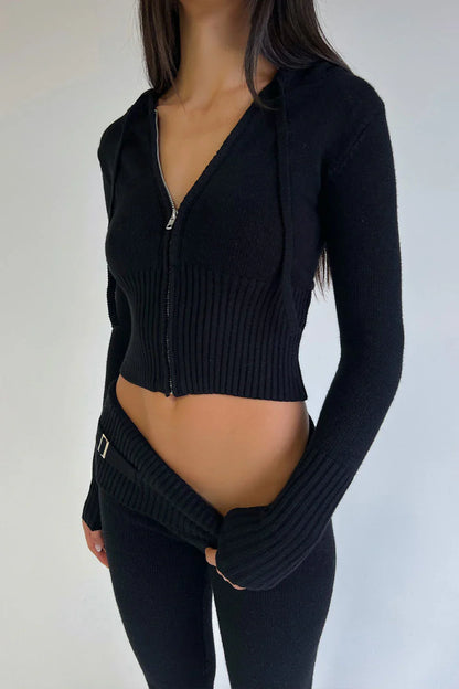CosyFit -  Hoodie met rits, broek met lage taille