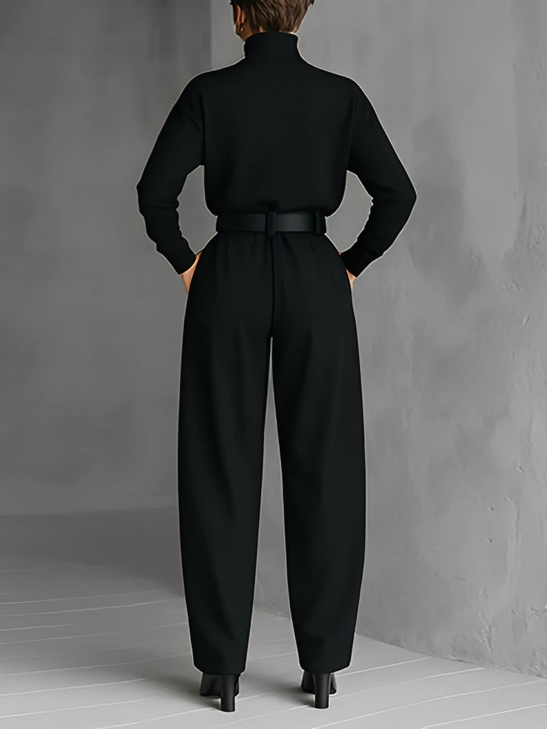 Elvara™ | Elegante Set met Col & Rechte Broek
