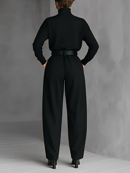 Elvara™ | Elegante Set met Col & Rechte Broek