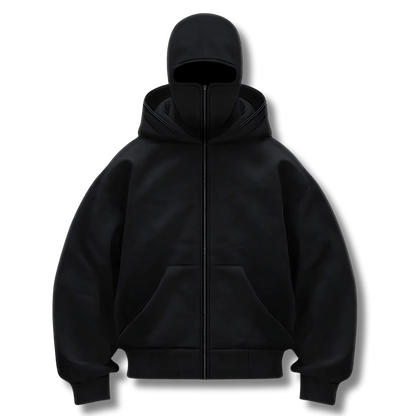 Nexivra™ Zip-Mask Hoodie – Streetwear met karakter en comfort