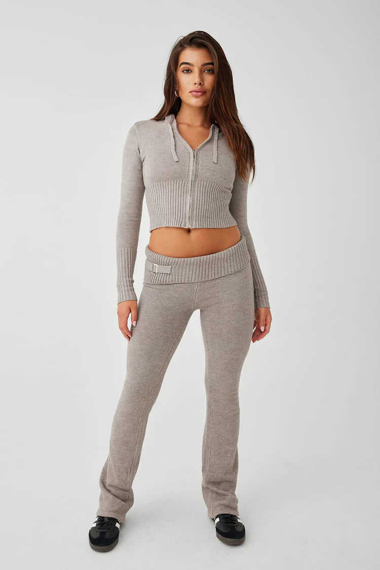 CosyFit -  Hoodie met rits, broek met lage taille