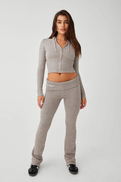 CosyFit -  Hoodie met rits, broek met lage taille