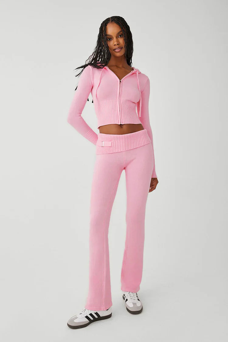 CosyFit -  Hoodie met rits, broek met lage taille