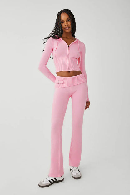 CosyFit -  Hoodie met rits, broek met lage taille